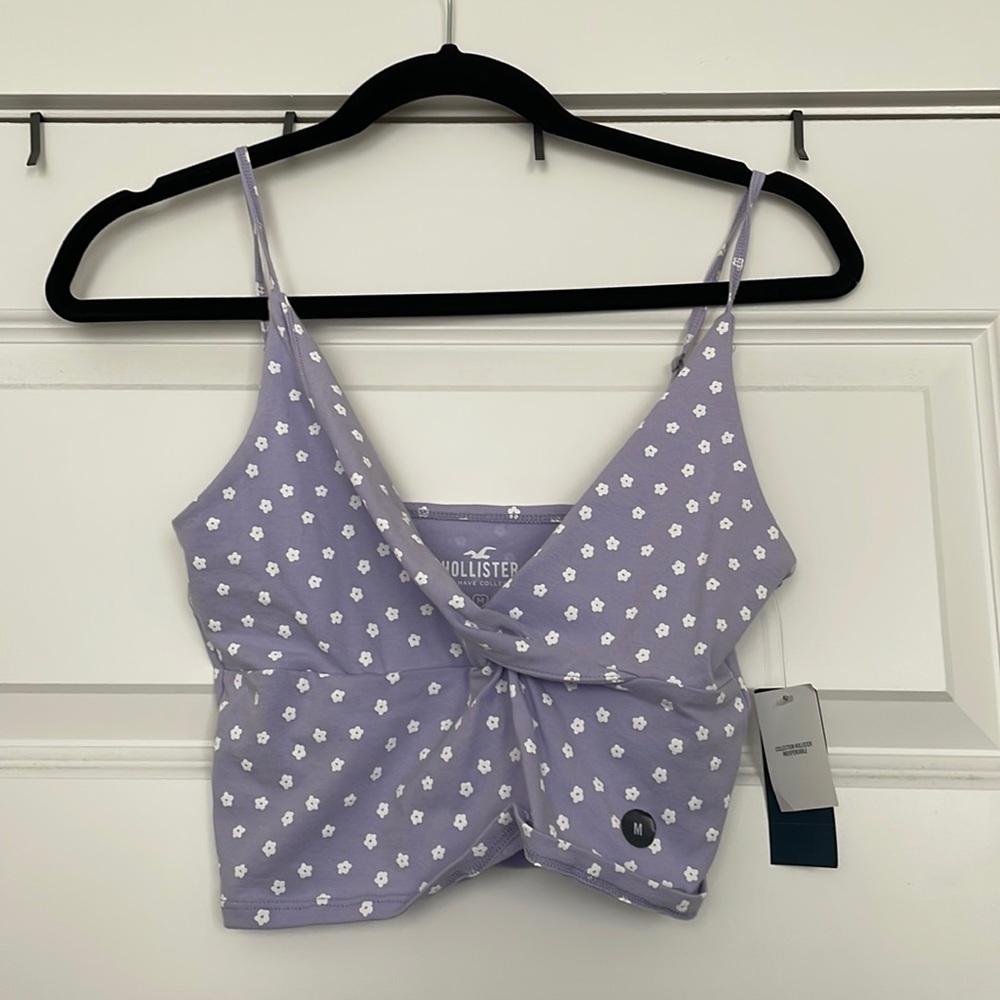 Hollister Purple Floral Half Top